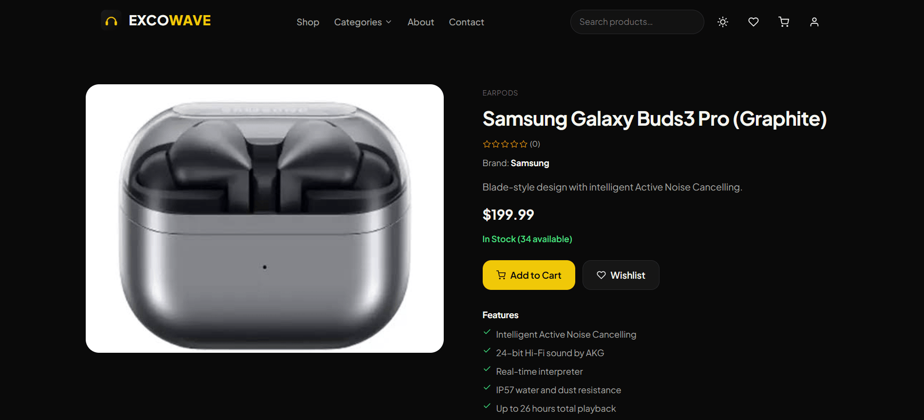 Exco Wave product detail page