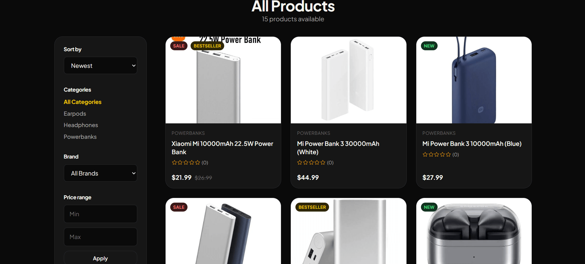 Exco Wave product listing page
